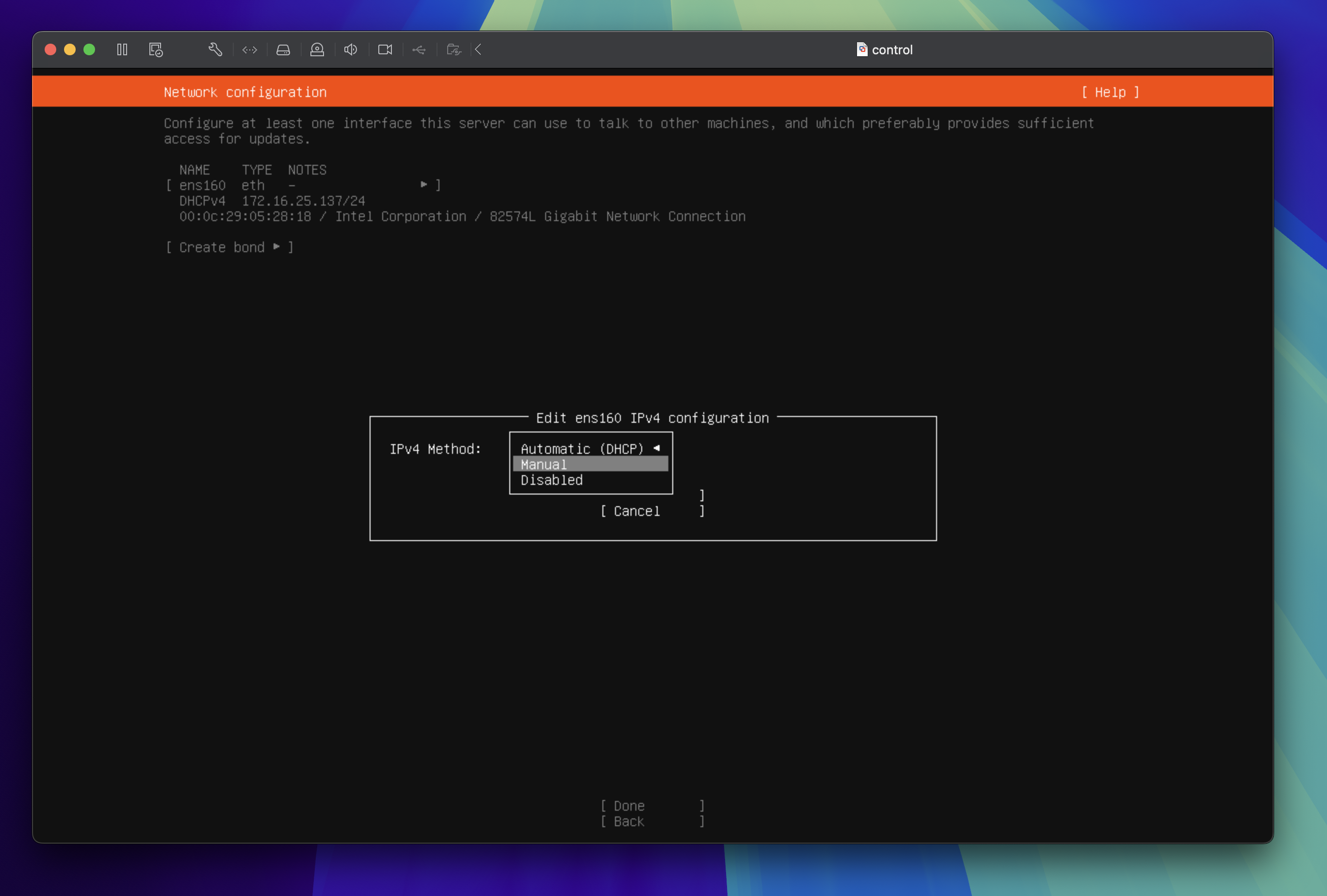 Network option