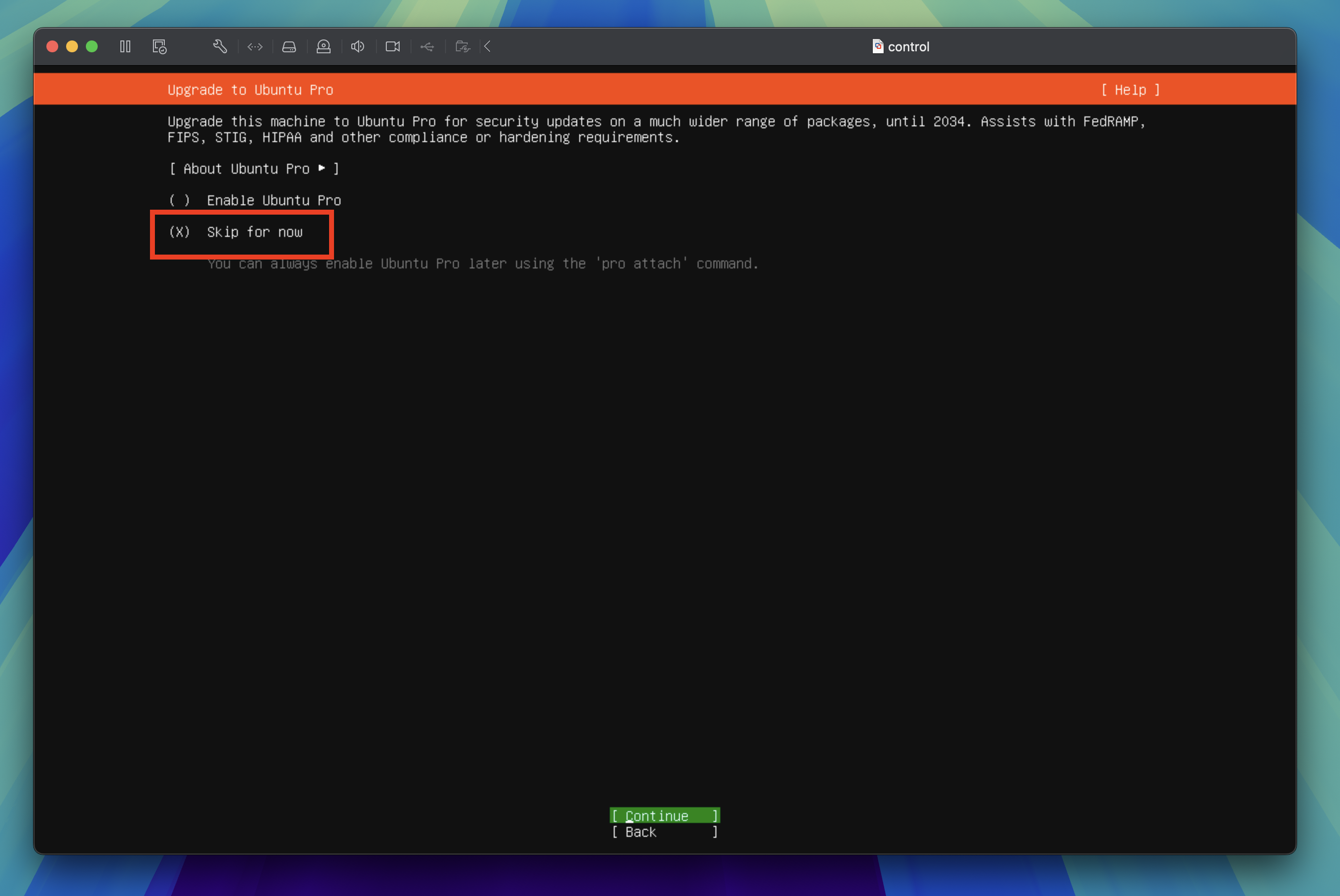 Ubuntu Pro option
