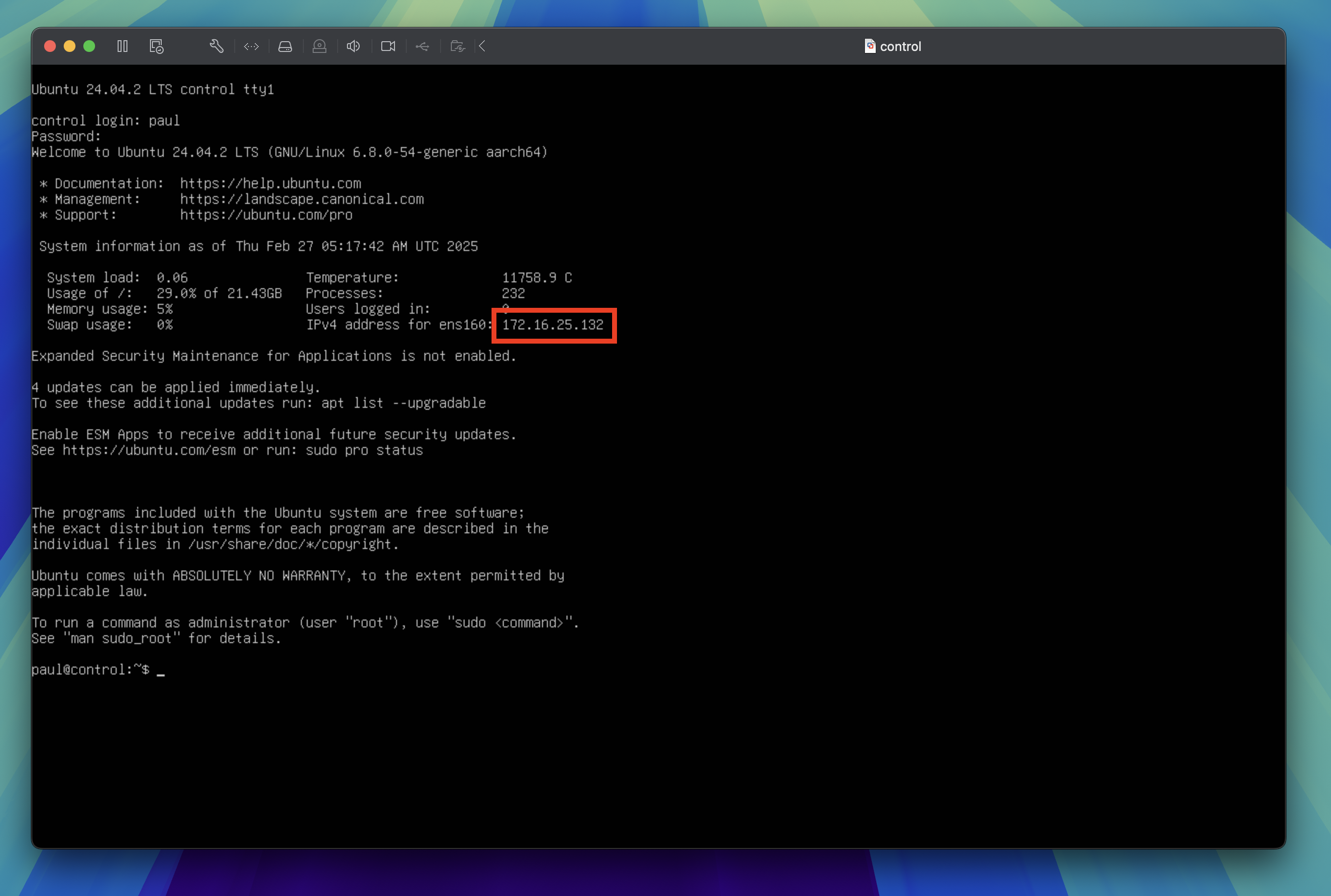 Login to VM