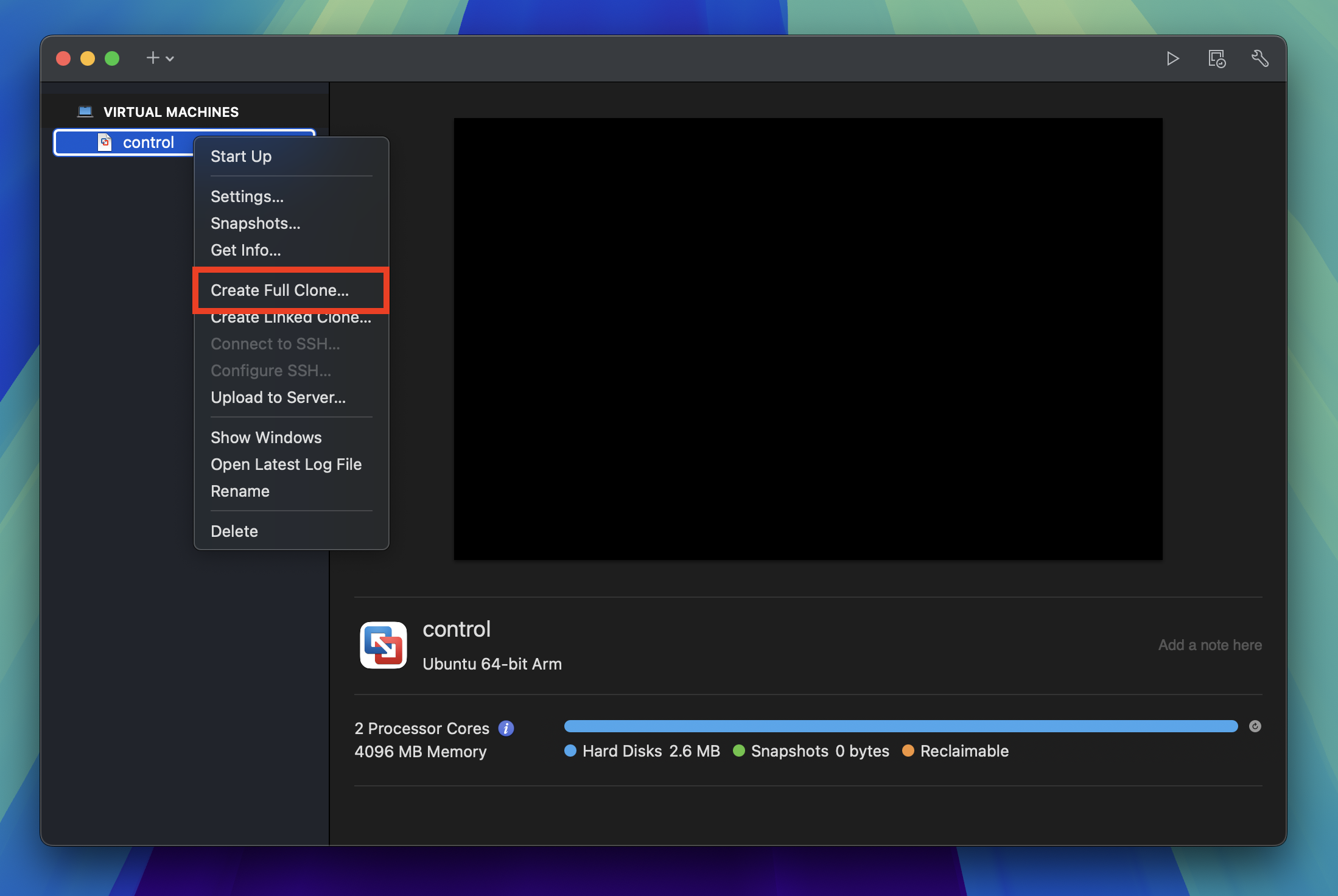 Clone the VM